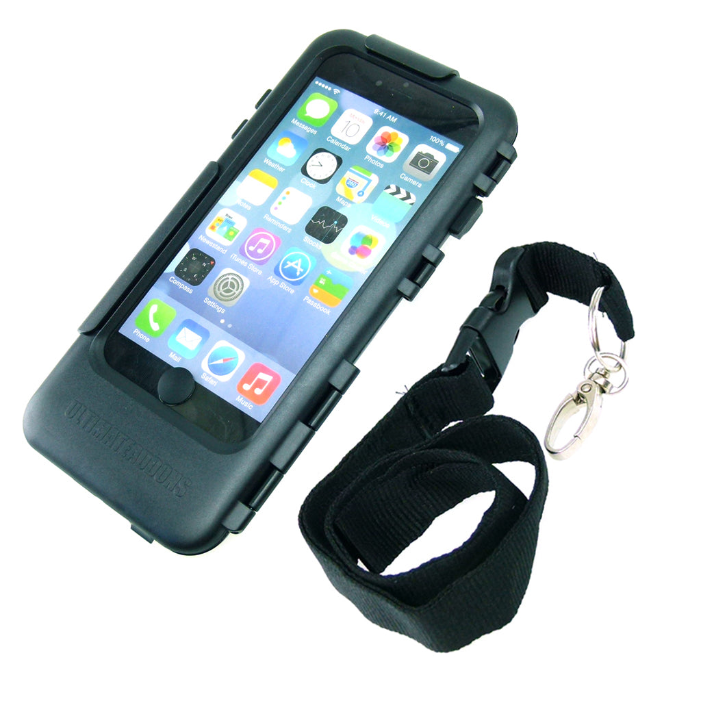 IPX5 Waterproof Tough Case for iPhone 6 Plus with Power Adapter fits 3 Prong Bike Mounts - Chargers (sku 31501)