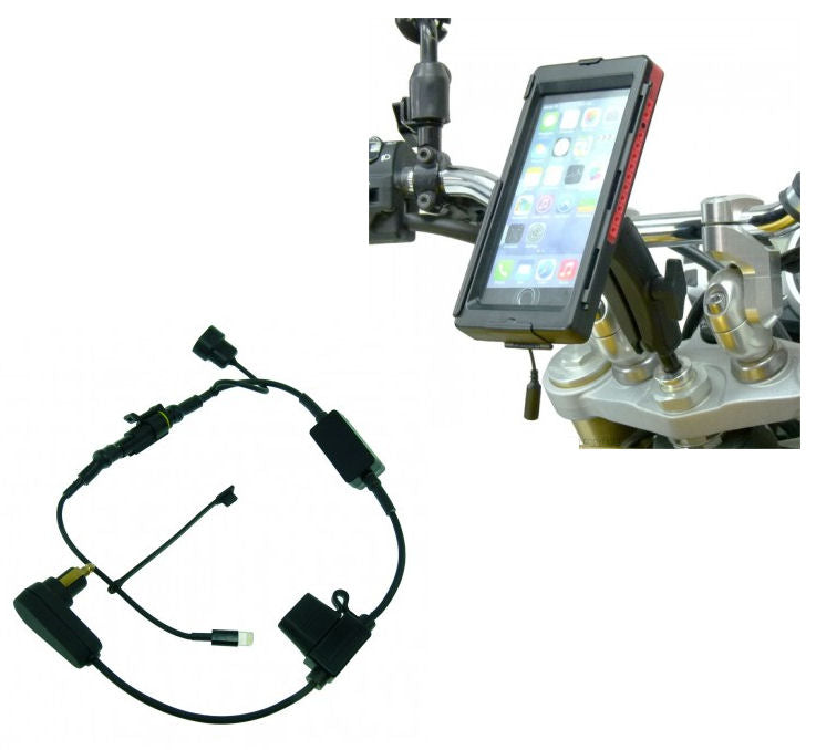 13.3-14.7mm High Power DIN Motorcycle Stem Mount &amp; TiGRA Case for iPhone 6S Plus (sku 32834)