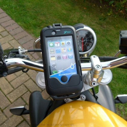 Waterproof Motorcycle BMW Socket Powered Handlebar Phone Mount Kit for iPhone 4S
