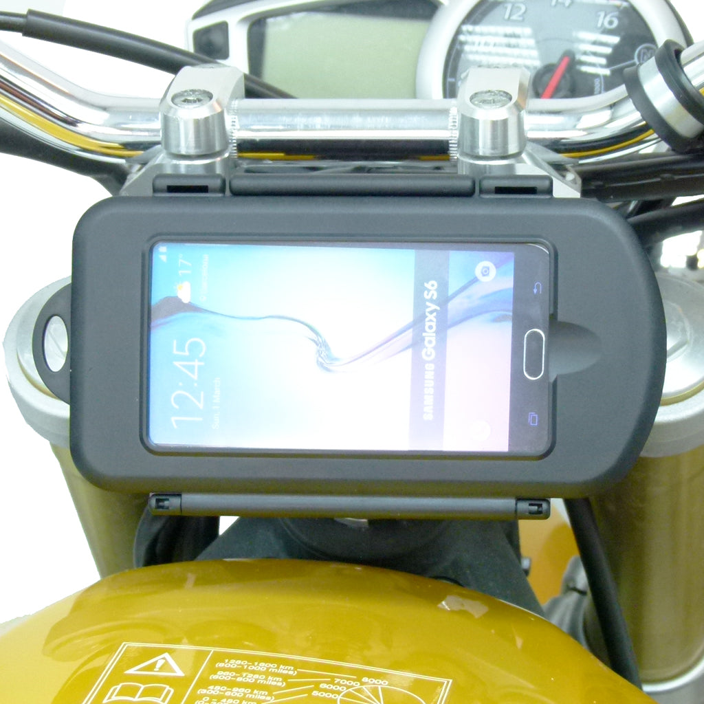 17.5-20.5mm Motorcycle Yoke Stem Mount with Waterproof Case for Samsung Galaxy S6  (sku 31313)