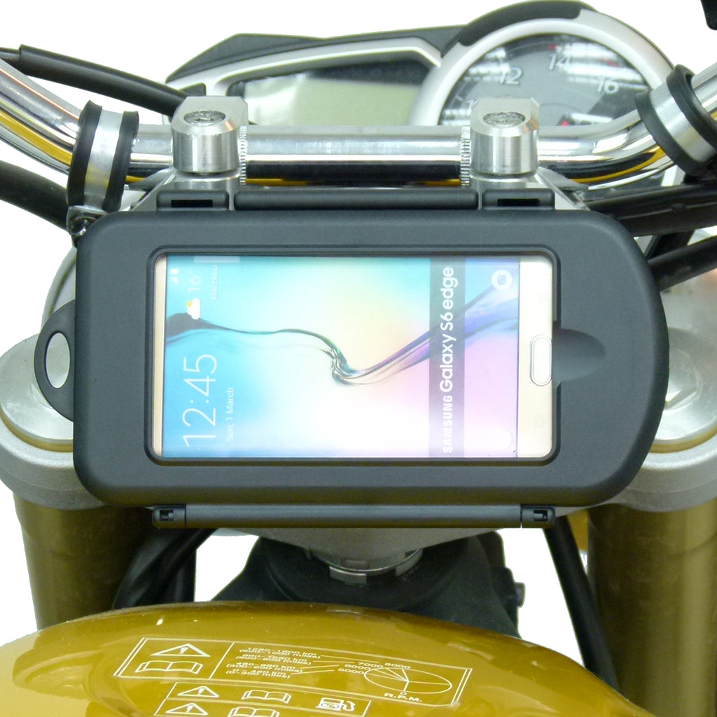 20.5-24.5mm Motorcycle Yoke Stem Mount with Waterproof Case for Samsung Galaxy S6 Edge (sku 31355)